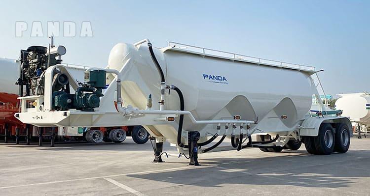 20cbm-cement-trailer-10 Pneumatic dry bulk trailer product view showing the tank and running gear