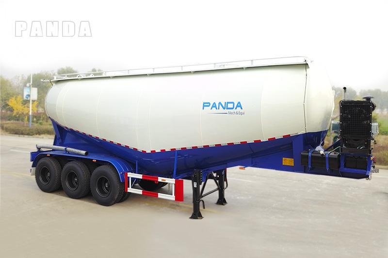 40 ton cement tanker rear-side view Panda Mech 40 ton three axle cement tanker trailer, rear-side product view