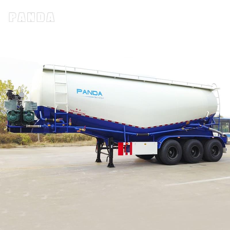 40 ton cement tanker full side view Panda Mech 40 ton three axle cement tanker trailer, full side view