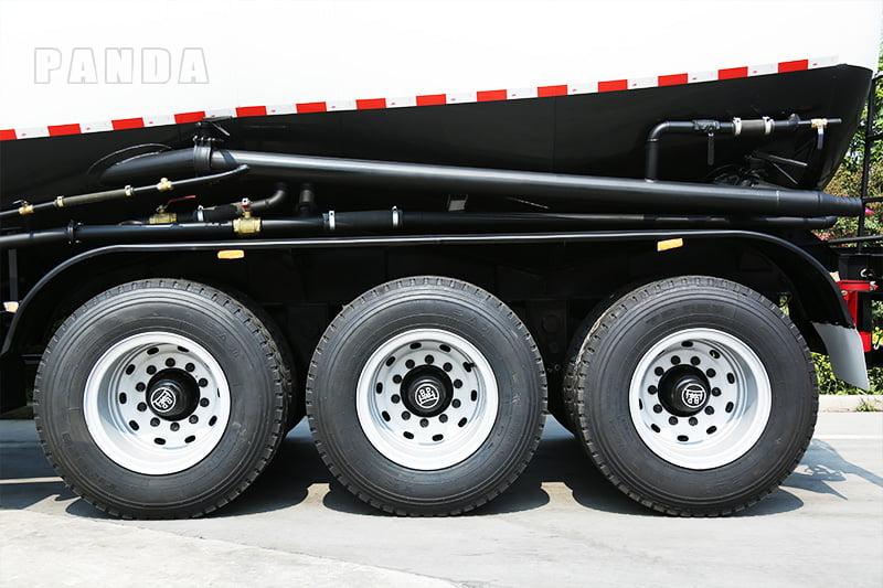 Panda Mech pneumatic tanker fabrication and finished trailer