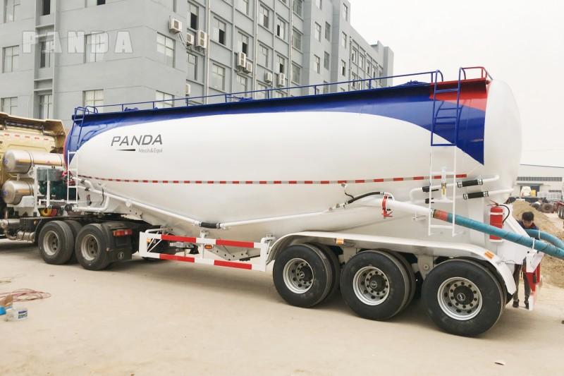 Panda Mech pneumatic cement tanker outside the manufacturing facility