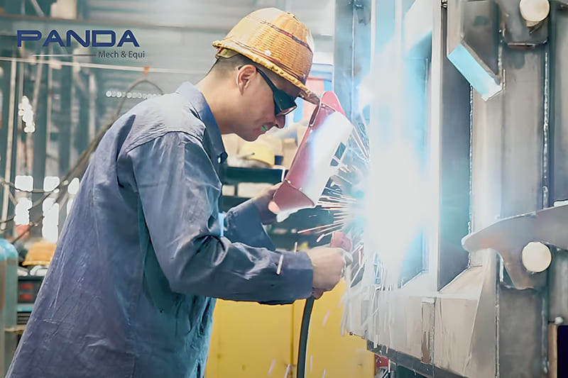 cement-trailer-factory3 Welder checking cement tanker fit-up and weld quality
