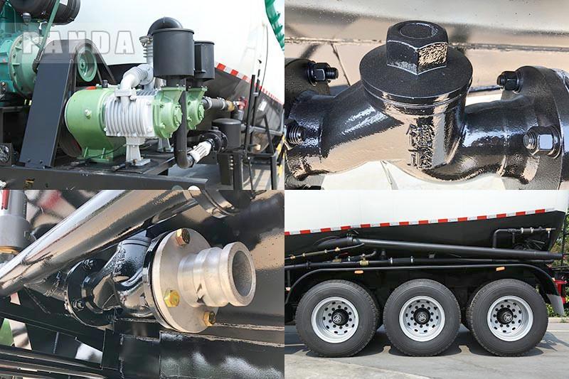 spare-parts-of-85-tons-cement-tanker Cement tanker compressor, discharge coupling, valve and axle details