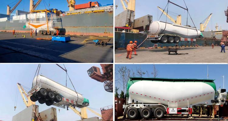 Panda Mech cement tanker prepared for transport